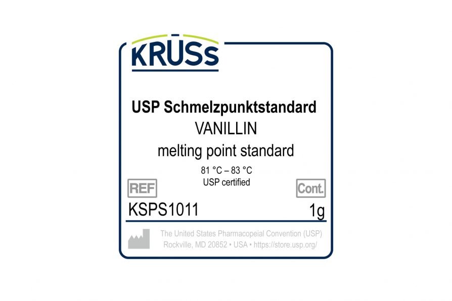 Mesure du point de fusion-Vanillin-Référence-USP-Standard-Calibration